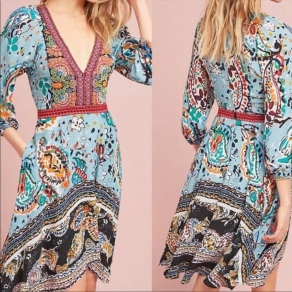 Akemi Kin Anthropologie Karmina Beaded Dress SZ 0